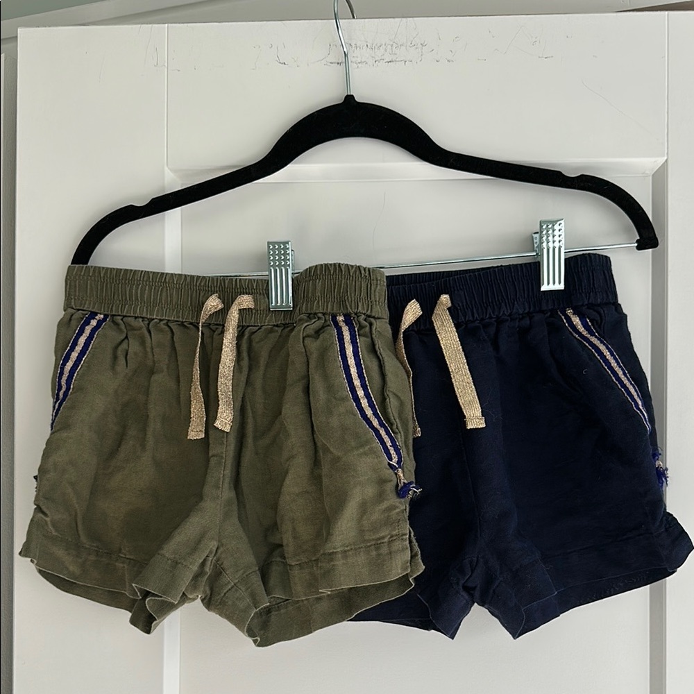 J.crew crewcuts 4T lot of Olive and Navy lightweight shorts